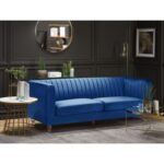 Bild von 3-Sitzer Sofa Samtstoff marineblau ARVIKA