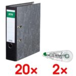 Bild von 20x Ordner A4 OTTO Office Classic breit, Wolkenmarmor inkl. 2x Einweg-Korrekturroller »Mono Air«
