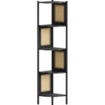 Bild von VASAGLE Eckregal mit 5 Ebenen und Rattan-Seitenplatten