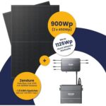Bild von Balkonkraftwerk mit Speicher Komplettset: Zendure SolarFlow Hub 1200 + AB2000 Batterie + Kleines Kraftwerk Duo und optionaler Halterung (900Wp+) Bifazial