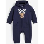 Bild von Baby Sweat Overall mit Weihnachtsmotiv aus Bio Baumwolle
