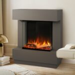 Bild von Noble Flame AURORA [Stand-Elektrokamin]: Quarzgrau – intensive clear / Kristall