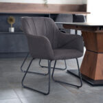 Bild von Home Deluxe Esszimmerstuhl 4er Set PAKU – Webstoff Anthrazit