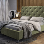 Bild von KAWOLA Bett ANNY Polsterbett Velvet olivgrün 140x200cm