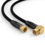 Bild von RedStar24 SAT Kabel 135 dB – 1x 90° F-Winkelstecker + 1x F-Stecker – Satellitenkabel / Antennenkabel – UHD, DVB-S2, DVB-C, Kabelinternet – Schwarz/Weiß – 1m bis 20m 5m Schwarz