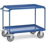 Bild von Fetra Tischwagen mit Stahlblechwannen 2 Etagen 850x500mm Ladefläche