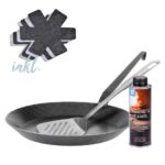 Bild von GRÄWE Eisenpfannen Starterset, Pfannenwender, Pfannenschutz, Pflegeöl