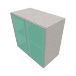 Bild von Glastürenschrank SOLUS PLAY, 2 Ordnerhöhen, grifflos, satiniert, B 800 x T 440 x H 748 mm, Ceramic grey