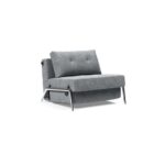 Bild von Sessel INNOVATION LIVING ™ „CUBED Schlafsessel Füße chrom glänzend, Breite 95cm“, grau (granit), B:97cm H:78cm T:96cm, Sessel, Sessel