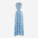 Bild von Weiß-blaues Strand-Maxikleid mit tropischem Muster