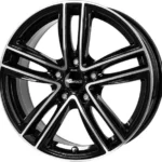 Bild von RC-Design RC27 schwarz front-poliert 7×17 ET51 – LK5/112 ML57.1 Alufelge schwarz