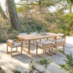 Bild von Gartenmöbel-Set Noah aus Teakholz mit Stoffkissen, 6 Stühle