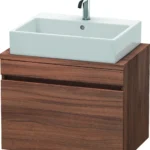 Bild von Duravit Waschtischunterschrank wandhängend „DuraStyle“ 70 × 51,2 × 47,8 cm Korpusfarbe: Nussbaum Natur|Frontfarbe: Nussbaum Natur|Schubladen: 1|Größe: 70 × 47,8 × 51,2 cm