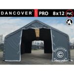 Bild von Dancover Lagerzelt PRO 8x12x5,2m PVC mit Dachfenster, Grau