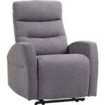Bild von HOMCOM Relaxsessel, Fernsehsessel mit Liegefunktion, Gepolstert TV-Sessel mit Fußteil, Leinenoptik Ruhesessel für Wohnzimmer, Schlafzimmer bis 150 kg, Dunkelgrau   Aosom