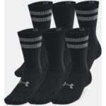 Bild von Under Armour Essential Crew-Socken im 6er-Pack, unisex Schwarz / Schwarz / Castlerock L