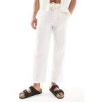 Bild von Only & SONS – Locker sitzende Hose in Creme mit Strukturmuster, Kombiteil-Neutral Neutral XL