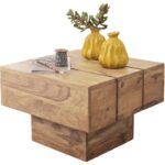 Bild von Massivart Couchtisch Akazie massiv eckig 44 x 30 cm – CUBESO