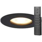 Bild von HOFTRONIC 12x Bari Einbaustrahler – Schwarz – Dimmbar – GU10 – 4 Watt 345 lumen – 2700K warmweiß – IP65 Wasserdicht – mit Dimmer und Fernbedienung – Bad und Wohnzimmer