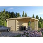 Bild von Fjordholz Holzgarage mit Carport Modell Gettorf 44