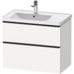 Bild von Duravit D-Neo Waschtischunterbau für Becken links 78,4 x 62,5 cm, 2 Auszüge, Griff diamantschwarz