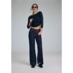 Bild von Stradivarius D92 Straight-Wide-Jeans mit Rissen  IM STÜCK GEFÄRBTER DENIM-WASHED-LOOK 42