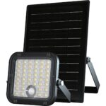 Bild von V-Tac 10w Solarpanel-Led-Flutlicht Mit Fernbedienung, Bewegungssensor, Farbe Schwarz, Cct 2in1 4000k+6000k – 23756