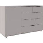 Bild von Die Möbelfundgrube Sideboard mit 5 Schubladen grau 130 cm – SAIGON