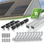 Bild von Tepto Schrägdach Montageset Silber für 11 PV-Module senkrecht 30 mm Rahmenhöhe